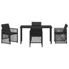 vidaXL Set da Pranzo per Giardino 5 pcs Nero polyrattan