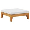 vidaXL Poggiapiedi con Cuscino Bianco Crema in Massello d'Acacia