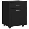 vidaXL Mobiletto con Rotelle Nero 45x38x54cm in Legno Multistrato