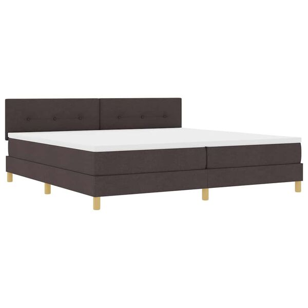 vidaXL Letto box spring con materasso Marrone scuro 200 x 200 cm
