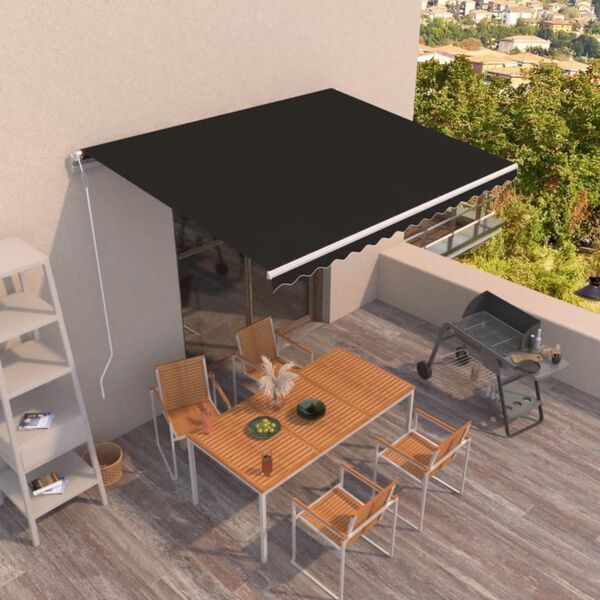vidaXL Tenda da Sole Retrattile Automatica 450x350 cm Antracite