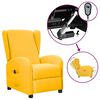 vidaXL Poltrona Reclinabile Elettrica Gialla in Tessuto