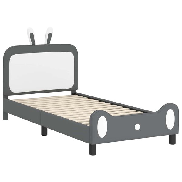 vidaXL Struttura letto bambini con testata Grigio chiaro 90 x 200 cm