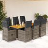 vidaXL Set Bistr&ograve; da Giardino 9 pz con Cuscini in Polyrattan Grigio