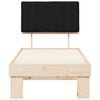 vidaXL Letto con Testiera Rivestita Nero 75 x 190 cm Pino massello