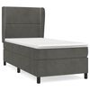 vidaXL Giroletto a Molle con Materasso Grigio Scuro 90x190 cm Velluto