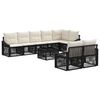 vidaXL Set Divano da Giardino 9 pcs Nero polyrattan