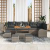 vidaXL Set Divano da Giardino con cuscino 10 pcs Grigio polyrattan