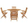 vidaXL Set da Pranzo per Giardino 5 pcs Marrone Legno di teak solido