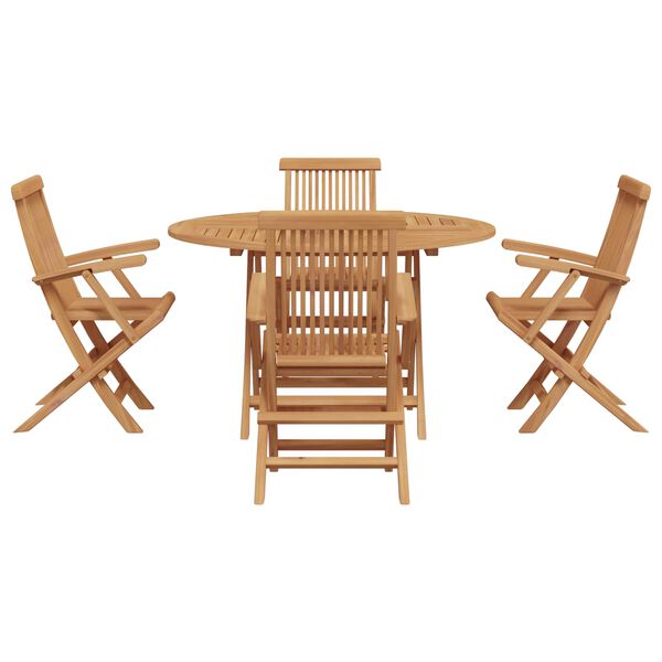 vidaXL Set da Pranzo per Giardino 5 pcs Marrone Legno di teak solido