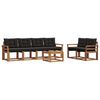 vidaXL Set di divani da esterno con cuscino 7 pcs Naturale e Nero