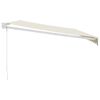 vidaXL Tenda da Sole Retrattile Crema 5x3 m in Tessuto e Alluminio
