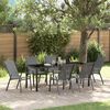 vidaXL Set da Pranzo per Giardino 7 pcs Grigio e Nero