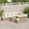 vidaXL Set Divano da Giardino con cuscino 9 pcs Beige polyrattan