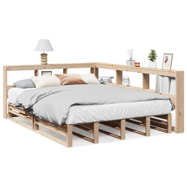 vidaXL Letto Libreria senza Materasso 135x190 cm in Legno di Pino