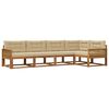 vidaXL Set di divani da esterno con cuscino 5 pcs Naturale e Beige
