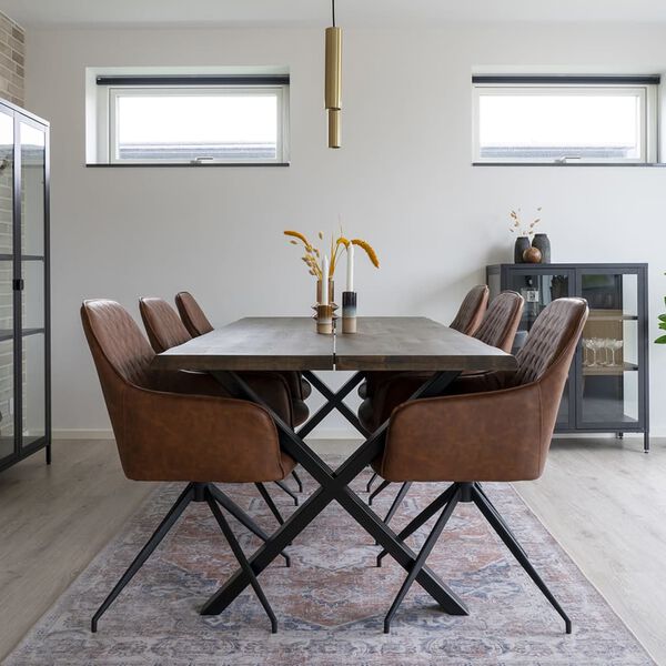 House Nordic Sedia da Pranzo Girevole Ava Marrone