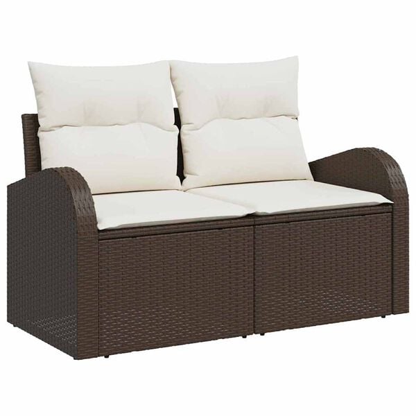 vidaXL Set Divano da Giardino 7 pcs Marrone polyrattan