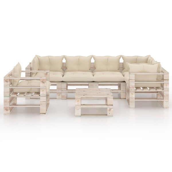 vidaXL Set Divani da Giardino Pallet 7 pz con Cuscini in Legno di Pino