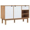 vidaXL Credenza OTTA Marrone e Bianco 114x43x73,5 cm in Legno di Pino