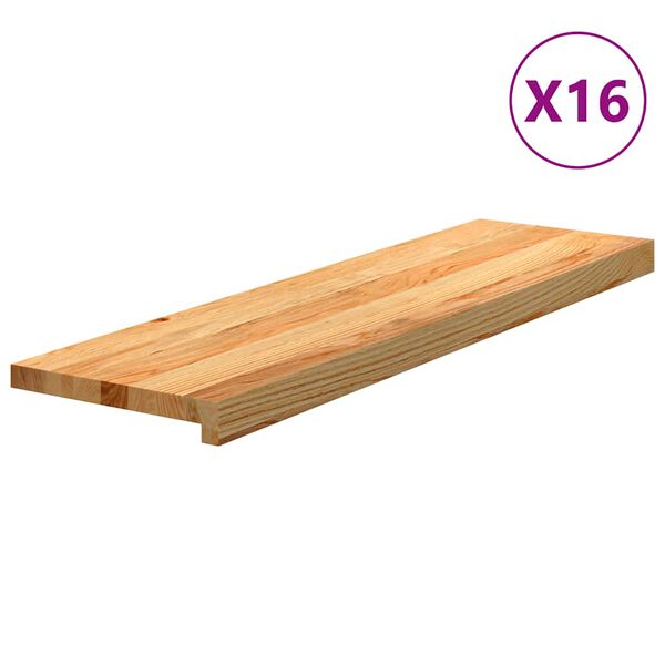 vidaXL Gradini 16 pz Marrone Chiaro 90x25x2 cm Legno Massello Rovere