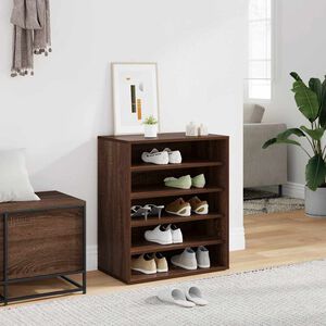 vidaXL Scarpiera Rovere Marrone 60x35x70 cm in Legno Multistrato