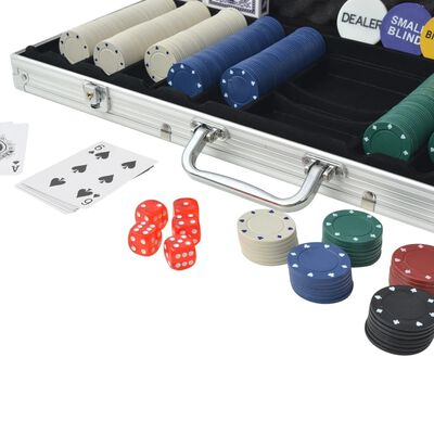 vidaXL Set da Poker con 500 Chips Alluminio