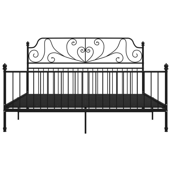 vidaXL Giroletto Nero in Metallo 180x200 cm