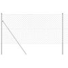 vidaXL Recinzione a maglie con posti Argento 1.2 x 25 m Acciaio