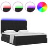 vidaXL Letto con luci a strisce a LED Nero 180 x 200 cm Velluto