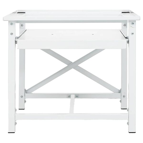 vidaXL Supporto Lavatrice e Asciugatrice con Mensola Estraibile Bianco