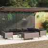 vidaXL Set Divani da Giardino 13 pz Cuscini in Polyrattan Grigio Scuro