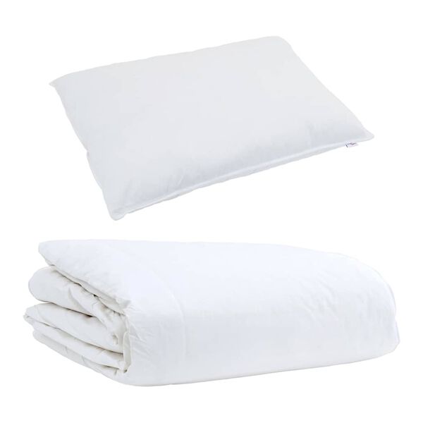 vidaXL Duvet Estivo con cuscino 2 pcs Bianco Piuma d'anatra