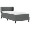 vidaXL Letto a molle con materasso Grigio scuro 90 x 190 cm Tessuto
