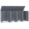 vidaXL Copribidone con Ruote per 4 Bidoni Grigio 276x79x117cm Acciaio