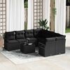 vidaXL Set di divani con cuscino 9 pcs Nero polyrattan