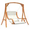 vidaXL Sedia a Dondolo con Cuscino Massello di Abete Finitura in Teak