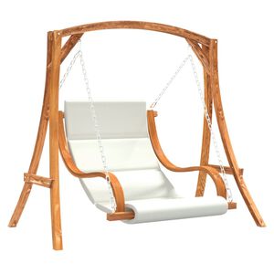 vidaXL Sedia a Dondolo con Cuscino Massello di Abete Finitura in Teak