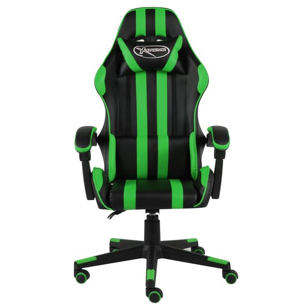 vidaXL Sedia da Gaming Nero e Verde in Similpelle