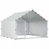 vidaXL Pollaio con tetto Argento 200 x 200 x 150 cm Acciaio zincato