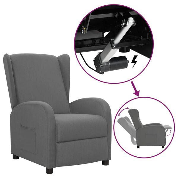 vidaXL Poltrona Alzapersona Grigio Chiaro Tessuto