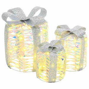 vidaXL Decorazione Scatola Regalo 3 pz Bianco caldo 20 x 20 x 20 cm