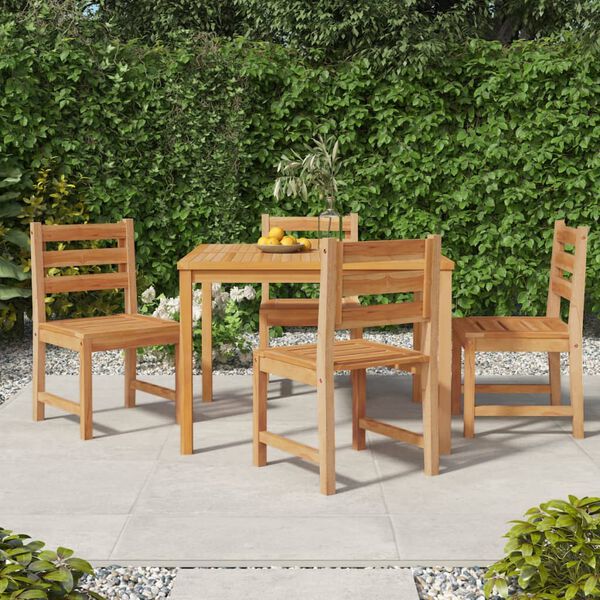 vidaXL Set da Pranzo per Giardino 5 pz in Legno Massello di Teak