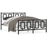 vidaXL Giroletto con Testiera e Pediera Metallo Nero 135x190 cm