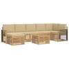 vidaXL Set di divani da esterno 8 pcs Bianco e Beige 59 x 59 x 37 cm
