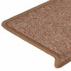 vidaXL Tappetini per scale 15 pz 65x21x4 cm Marrone Bordo rettangolare