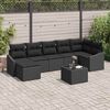 vidaXL Set Divano da Giardino con cuscino 8 pcs Nero polyrattan