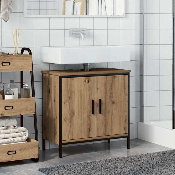 vidaXL Mobile Sottolavabo Rovere 60x30x60 cm Legno Multistrato
