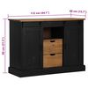 vidaXL Credenza HALDEN 2 Ante Scorrevoli 112x40x80 cm Legno Massello