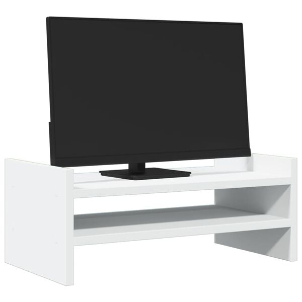 vidaXL Supporto per Monitor Bianco 50x27x20 cm in Truciolato